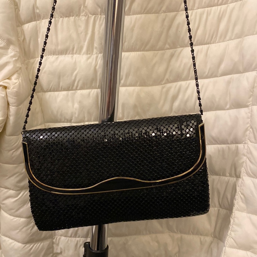 Black shiny purse.